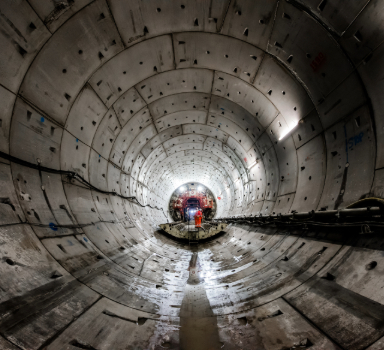 interior shot of a major project tunnel under construction