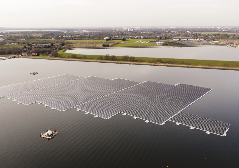 A picture of the QE2 solar panels constructions